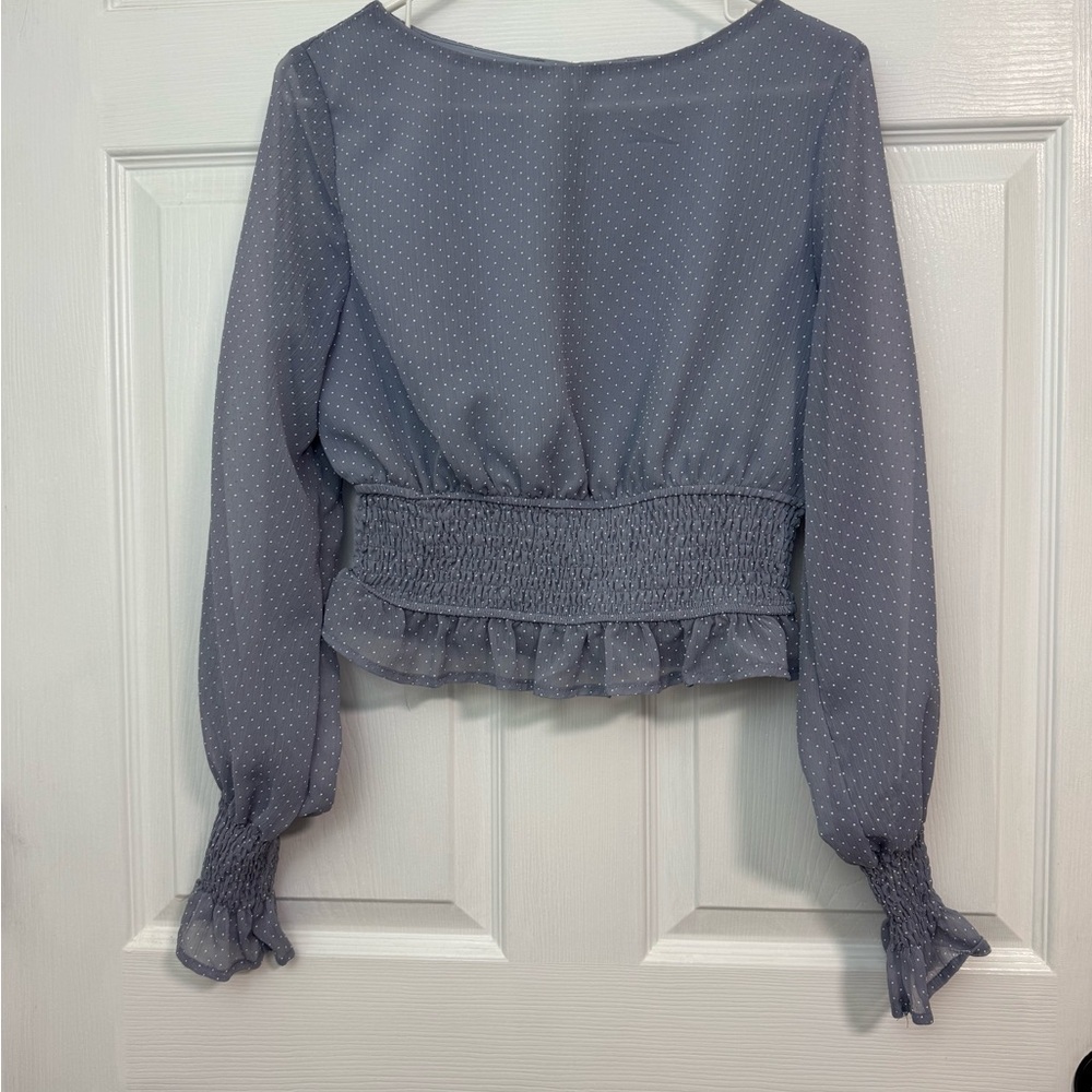 Petal & Pup Sheer Blue Blouse